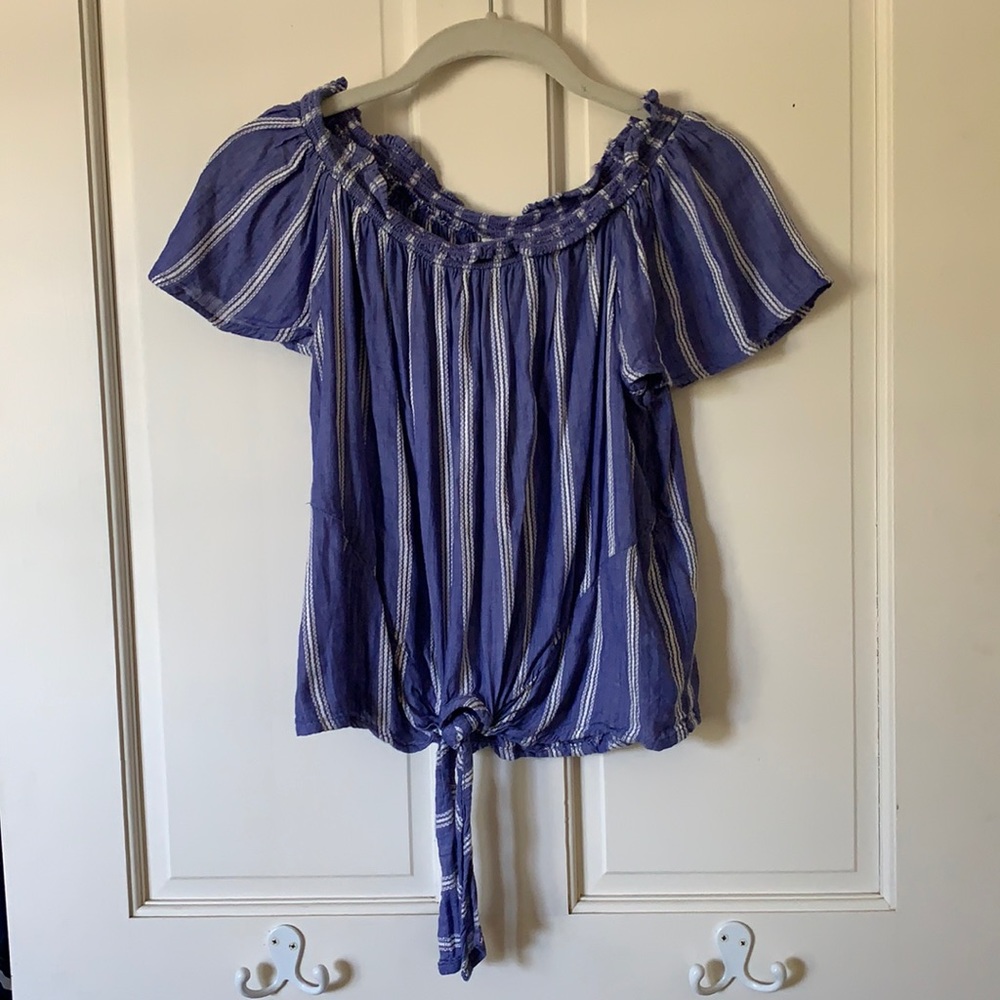 Arizona Jean Co.|small|off the shoulder|blue&white